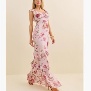 Reformation Pink Floral Maxi Dress